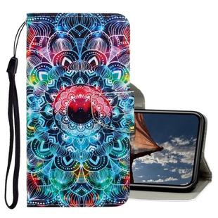 For iPhone X / XS 3D Colored Drawing Horizontal Flip PU Leather Case with Holder & Card Slots & Wallet(Mandala)