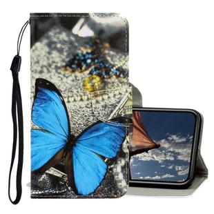 For iPhone X / XS 3D Colored Drawing Horizontal Flip PU Leather Case with Holder & Card Slots & Wallet(A Butterfly)