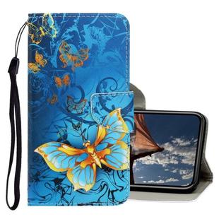 For iPhone XR 3D Colored Drawing Horizontal Flip PU Leather Case with Holder & Card Slots & Wallet(Jade Butterfly)