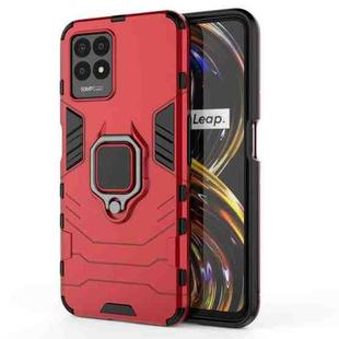 For OPPO Realme 8i Shockproof PC + TPU Phone Case with Magnetic Ring Holder(Red)