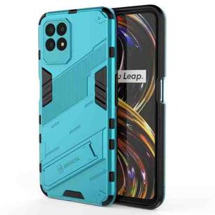 For OPPO Realme 8i Punk Armor 2 in 1 PC + TPU Shockproof Phone Case with Invisible Holder(Blue)