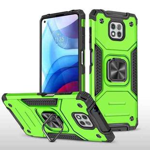 For Motorola Moto G Power (2021) Magnetic Armor Shockproof TPU + PC Phone Case with Metal Ring Holder(Green)