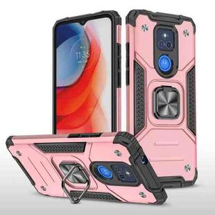 For Motorola Moto G Play (2021) Magnetic Armor Shockproof TPU + PC Phone Case with Metal Ring Holder(Rose Gold)