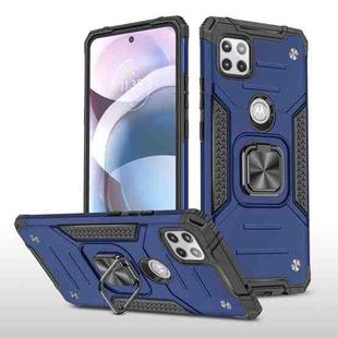 For Motorola One 5G Ace Magnetic Armor Shockproof TPU + PC Phone Case with Metal Ring Holder(Blue)