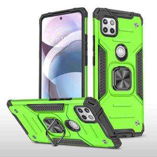 For Motorola One 5G Ace Magnetic Armor Shockproof TPU + PC Phone Case with Metal Ring Holder(Green)