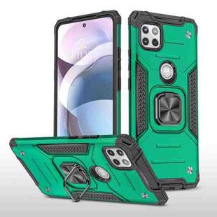 For Motorola One 5G Ace Magnetic Armor Shockproof TPU + PC Phone Case with Metal Ring Holder(Dark Green)