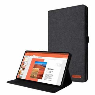 For OPPO Realme Pad 10.4 Horizontal Flip TPU + Fabric PU Leather Tablet Protective Case with Name Card Clip(Black)