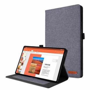 For OPPO Realme Pad 10.4 Horizontal Flip TPU + Fabric PU Leather Tablet Protective Case with Name Card Clip(Grey)
