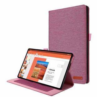 For OPPO Realme Pad 10.4 Horizontal Flip TPU + Fabric PU Leather Tablet Protective Case with Name Card Clip(Rose Red)