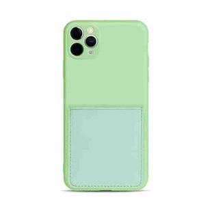 Liquid Silicone Skin Feel Shockproof Phone Case with Card Slot For iPhone 11 Pro(Green)