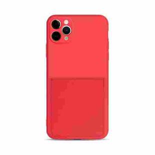 Liquid Silicone Skin Feel Shockproof Phone Case with Card Slot For iPhone 11 Pro(Red)