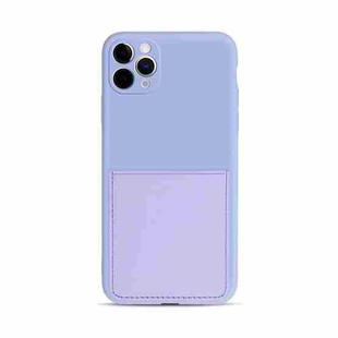Liquid Silicone Skin Feel Shockproof Phone Case with Card Slot For iPhone 11 Pro(Light Purple)