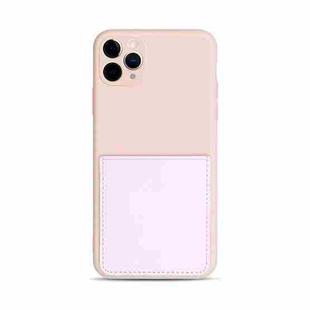 Liquid Silicone Skin Feel Shockproof Phone Case with Card Slot For iPhone 11(Pink)