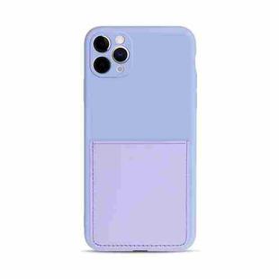 Liquid Silicone Skin Feel Shockproof Phone Case with Card Slot For iPhone 11(Light Purple)