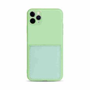 Liquid Silicone Skin Feel Shockproof Phone Case with Card Slot For iPhone 11 Pro Max(Green)