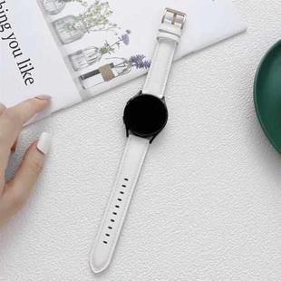 For Samsung Galaxy Watch4 40mm / 44mm Sewing Leather Strap Watch Band(White)