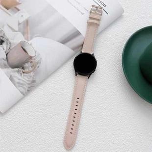 For Samsung Galaxy Watch4 40mm / 44mm Sewing Leather Strap Watch Band(Light Pink)