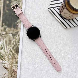 For Samsung Galaxy Watch4 40mm / 44mm Lychee Texture Leather Strap Watch Band(Pink)