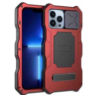 For iPhone 12 / 12 Pro Camshield Shockproof Life Waterproof Dustproof Metal Case with Holder(Red)