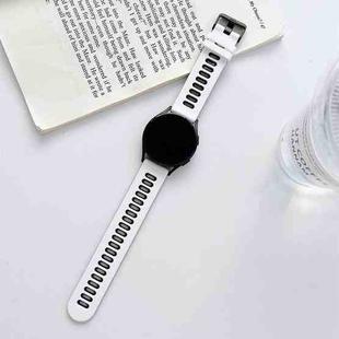 For Samsung Galaxy Watch4 40mm / 44mm Two-color Silicone Strap Watch Band(White Black)
