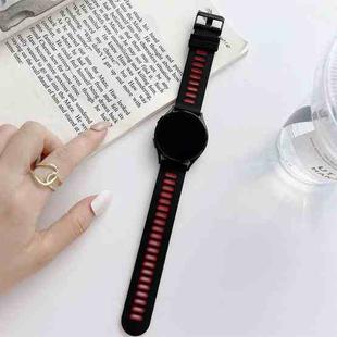 For Samsung Galaxy Watch4 40mm / 44mm Two-color Silicone Strap Watch Band(Black Red)