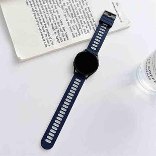 For Samsung Galaxy Watch4 40mm / 44mm Two-color Silicone Strap Watch Band(Blue White)