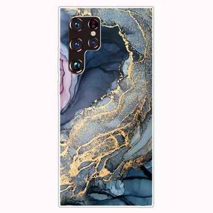 For Samaung Galaxy S22 Ultra 5G Marble Pattern Shockproof TPU Phone Case(Abstract Gold)