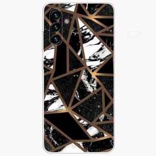 For Samsung Galaxy A13 5G Marble Pattern Shockproof TPU Phone Case(Rhombus Black)