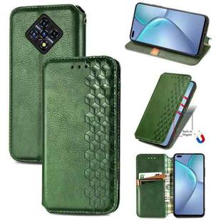 For Infinix Zero 8 Cubic Grid Pressed Horizontal Flip Magnetic Leather Case with Holder & Card Slots & Wallet(Green)