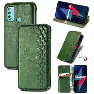 For Wiko Power U30 Cubic Grid Pressed Horizontal Flip Magnetic Leather Case with Holder & Card Slots & Wallet(Green)