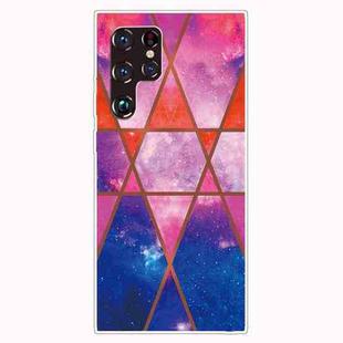 For Samaung Galaxy S22 Ultra 5G Abstract Marble Pattern TPU Phone Protective Case(Starry sky)