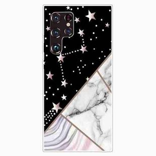 For Samaung Galaxy S22 Ultra 5G Abstract Marble Pattern TPU Phone Protective Case(Black)