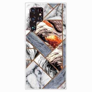 For Samaung Galaxy S22 Ultra 5G Abstract Marble Pattern TPU Phone Protective Case(Color Gray)