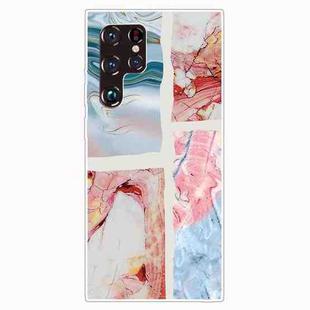 For Samaung Galaxy S22 Ultra 5G Abstract Marble Pattern TPU Phone Protective Case(Graffiti Color)