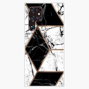 For Samaung Galaxy S22 Ultra 5G Abstract Marble Pattern TPU Phone Protective Case(Black and White)