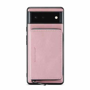 For Google Pixel 6 JEEHOOD Magnetic Zipper Horizontal Flip Phone Leather Case(Pink)