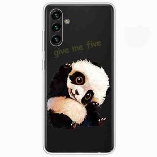 For Samsung Galaxy A13 5G Painted Pattern High Transparent TPU Phone Case(Tilted Head Panda)