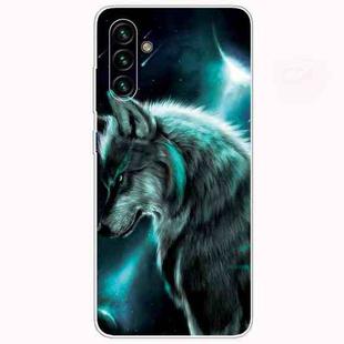 For Samsung Galaxy A13 5G Painted Pattern High Transparent TPU Phone Case(Moonlight Wolf)