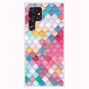 For Samaung Galaxy S22 Ultra 5G Painted Pattern Transparent TPU Phone Case(Color Quartet)