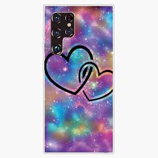 For Samaung Galaxy S22 Ultra 5G Painted Pattern Transparent TPU Phone Case(Starry Love)