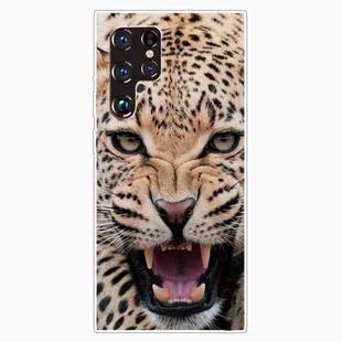 For Samaung Galaxy S22 Ultra 5G Painted Pattern Transparent TPU Phone Case(Jaguar)