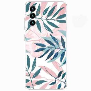 For Samsung Galaxy A13 5G Painted Pattern Transparent TPU Phone Case(INS Green Grass)