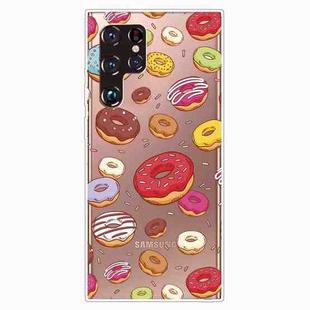 For Samaung Galaxy S22 Ultra 5G Painted Pattern High Transparent TPU Phone Case(Donuts)
