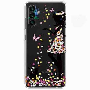 For Samsung Galaxy A13 5G Painted Pattern High Transparent TPU Phone Case(Girl)