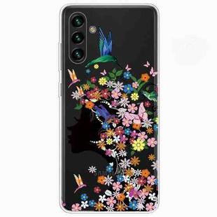 For Samsung Galaxy A13 5G Painted Pattern High Transparent TPU Phone Case(Flower Girl)