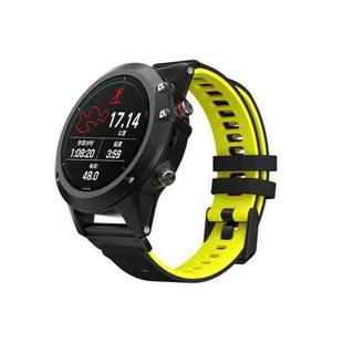 For Garmin Fenix 6 Two-color Silicone Strap Watch Band(Black Yellow)