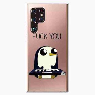 For Samaung Galaxy S22 Ultra 5G Painted Pattern High Transparent TPU Phone Case(Penguin)