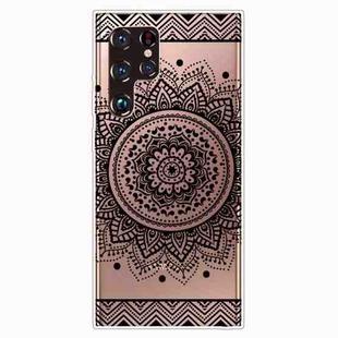 For Samaung Galaxy S22 Ultra 5G Painted Pattern High Transparent TPU Phone Case(Mandala)