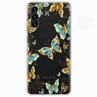 For Samsung Galaxy A13 5G Painted Pattern High Transparent TPU Phone Case(Golden Butterflies)