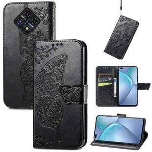 For Infinix Zero 8 Butterfly Love Flowers Embossed Horizontal Flip Leather Case with Holder & Card Slots & Wallet & Lanyard(Black)